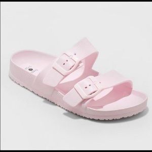 Shade & Shore Pink Slip On Sandals Size 9